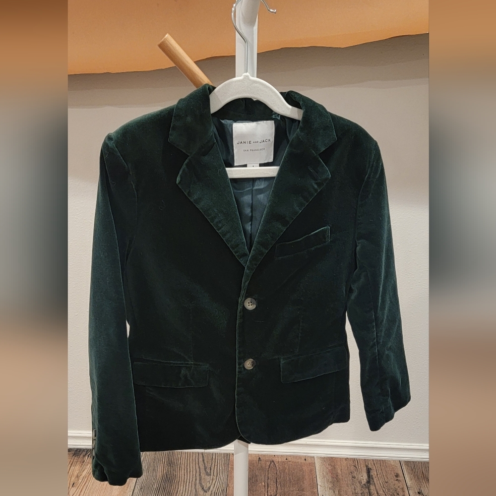 Janie and jack velvet green suit jacket